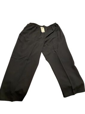 Alfred Dunner Black Elastic-Waist Straight Dress Pants size 24 NWT!